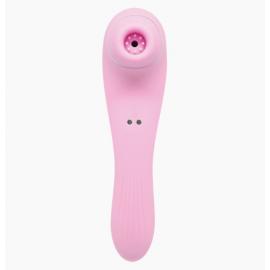 Вибратор и вакуумный клиторальный стимулятор 2в1, Alive Midnight Quiver Pink  - 1
