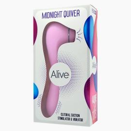 Вибратор и вакуумный клиторальный стимулятор 2в1, Alive Midnight Quiver Pink  - 4