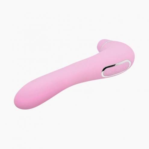 Вибратор и вакуумный клиторальный стимулятор 2в1, Alive Midnight Quiver Pink