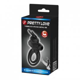Ерекційне кільце - Pretty Love Vibro Penis Ring Bunny III Black - 1