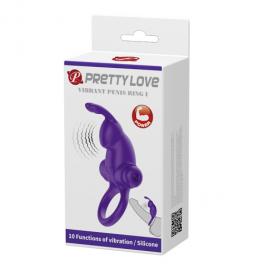 Эрекционное кольцо Pretty Love Vibro Penis Ring Rabbit I Blue - 1