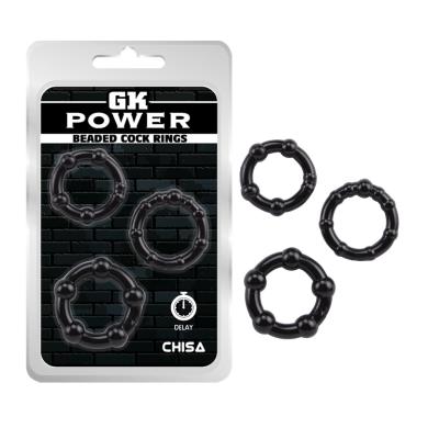 Эрекционные кольца - GK Power Beaded Cock Rings Black