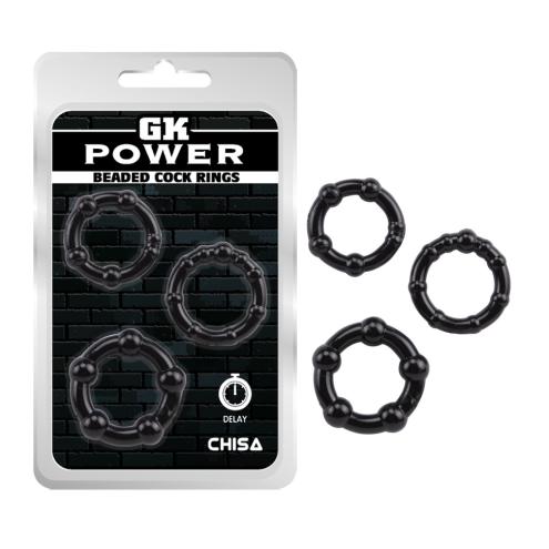 Эрекционные кольца - GK Power Beaded Cock Rings Black