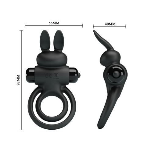 Эрекционное кольцо - Pretty Love Vibro Penis Ring Bunny III Black