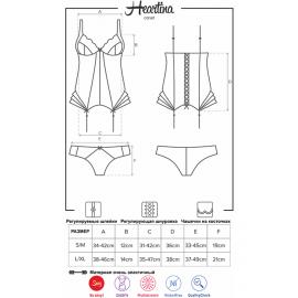 Комплект - Obsessive Heartina corset,  S/M - 2