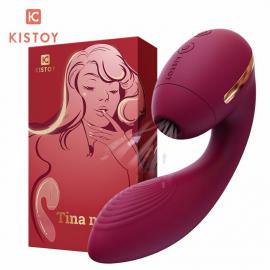 Вакуумний вібратор Kistoy Tina Mini Violet, вагінально-кліторальний - 3