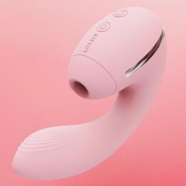 Вакуумний вібратор Kistoy Tina Mini Pink, вагінально-кліторальний - 3
