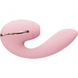 Вакуумний вібратор Kistoy Tina Mini Pink, вагінально-кліторальний - 2