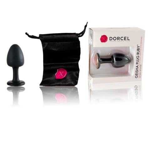 Анальная пробка Dorcel Geisha Plug Ruby M, макс. диаметр 3.2см, смещенный центр тяжести