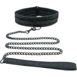 Шикарный ошейник на цепке Midnight Lace Collar And Leash - 2