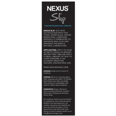 Густой анальный лубрикант Nexus Slip anal 250 мл на водной основе