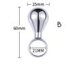 Каплевидная металлическая анальная пробка с кольцом, М