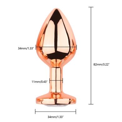 Металева анальна пробка з кристалом, M