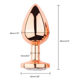 Металлическая анальная пробка с кристалом, L