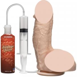 Кончающий фаллоимитатор Doc Johnson The Amazing Squirting Realistic Cock, ПВХ, диаметр 5,1см - 1