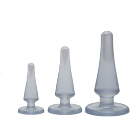 Набір анальних пробок Doc Johnson Crystal Jellies Anal - Clear - 1