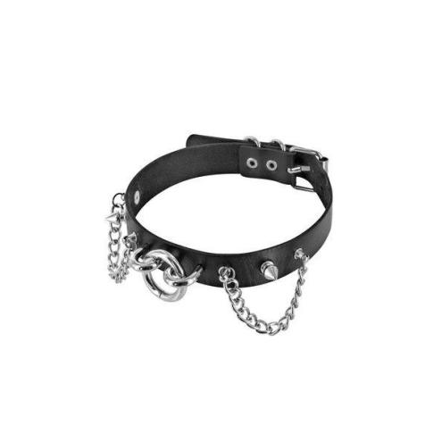 Ошейник цепочками, шипами и кольцом Fetish Tentation Choker Rings and Chains