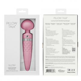 Вібромасажер PILLOW TALK Sultry Pink із кристалом Сваровські - 1