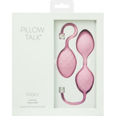 Вагинальные шарики PILLOW TALK - Frisky Pink с кристаллом Сваровски