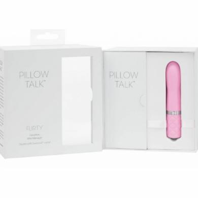 Роскошный вибратор PILLOW TALK Flirty Pink с кристаллом Сваровски