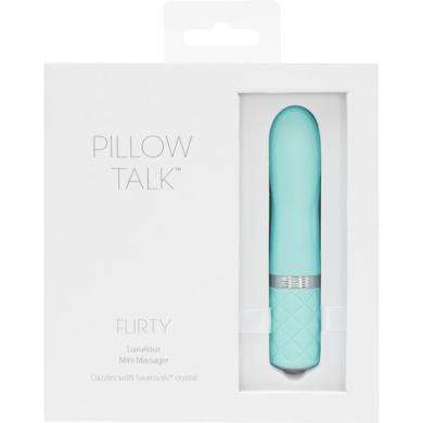 Вибратор Pillow Talk - Flirty Teal с кристаллом Сваровски бирюзового цвета