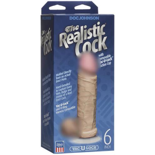 Фаллоимитатор Doc Johnson The Realistic Cock 6 inch Black - ULTRASKYN, Vac-U-Lock