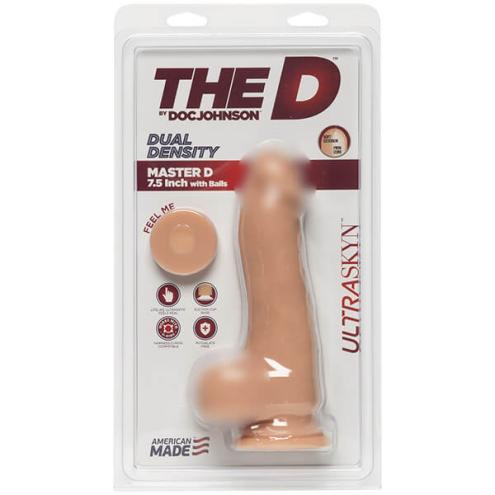 Фалоімітатор Doc Johnson The D - Master D - 7.5 Inch With Balls - ULTRASKYN, діаметр 5,1см