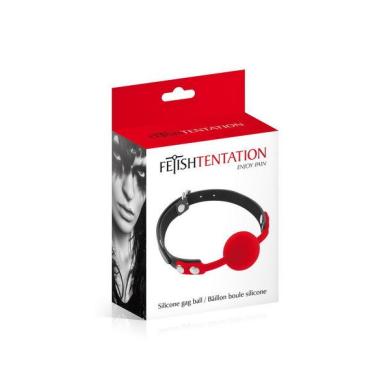 Классический кляп с силиконовым шариком Fetish Tentation Silicone Gag Ball Red