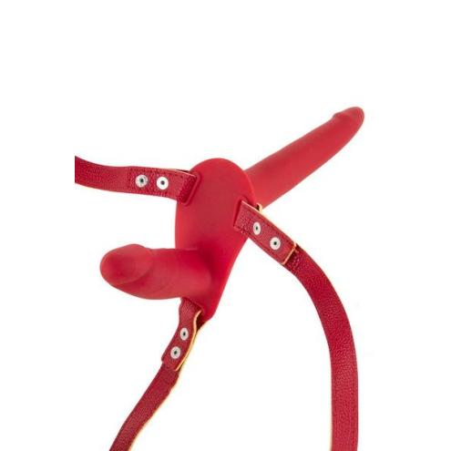 Подвійний страпон Fetish Tentation Strap-On with Double Dildo Red