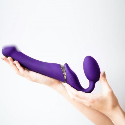 Безремневой страпон с вибрацией Strap-On-Me Vibrating Violet