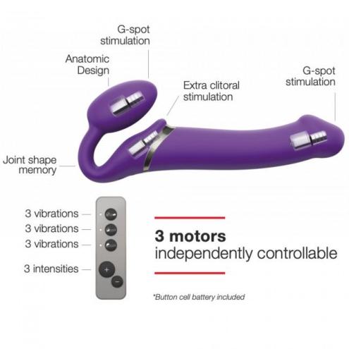 Безремневой страпон с вибрацией Strap-On-Me Vibrating Violet XL