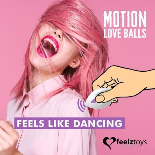 Вагинальные шарики с массажем и вибрацией FeelzToys Motion Love Balls Jivy с пультом ДУ