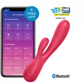 Смарт-вібратор кролик Satisfyer Mono Flex Red, 2 мотори, керування через додаток - 2