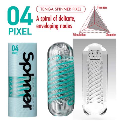 Мастурбатор Tenga Spinner Pixel с упругой стимулирующей спиралью внутри