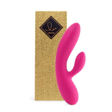 Гнучкий вібратор кролик із двома моторами FeelzToys Lea Rabbit Vibrator Rubine Red