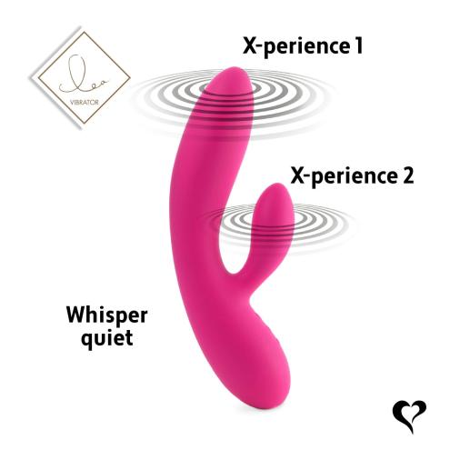 Гибкий вибратор кролик с двумя моторами FeelzToys Lea Rabbit Vibrator Rubine Red