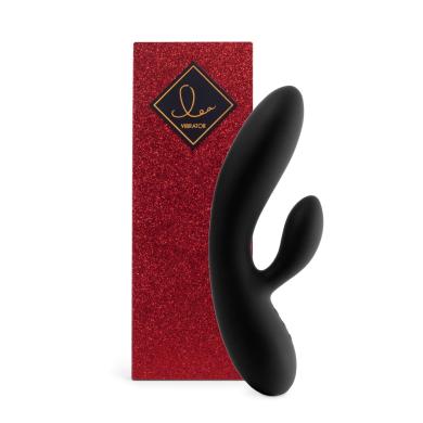 Гнучкий вібратор кролик із двома моторами FeelzToys Lea Rabbit Vibrator Black