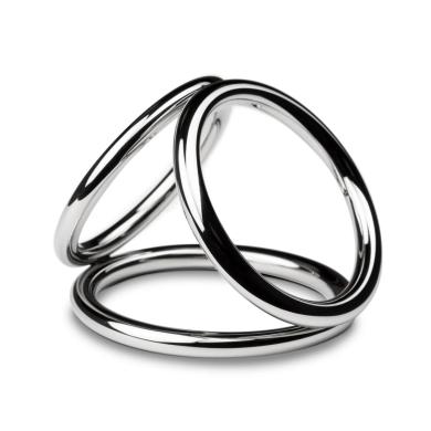 Тройное эрекционное кольцо Sinner Gear Unbendable - Triad Chamber Metal Cock and Ball Ring 