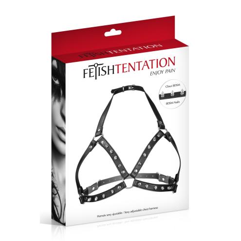 Портупея с металлическими шипами Fetish Tentation Sexy Adjustable Chest Harness