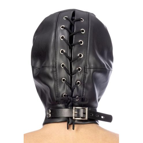 Каптур для БДСМ зі знімною маскою Fetish Tentation BDSM hood in leatherette with removable mask