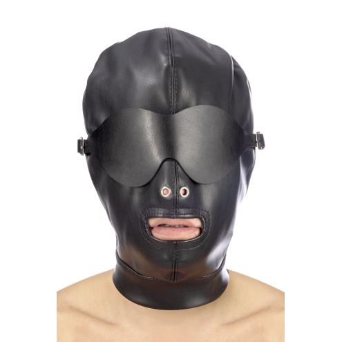 Каптур для БДСМ зі знімною маскою Fetish Tentation BDSM hood in leatherette with removable mask