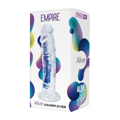 Прозорий фалоімітатор Alive Jelly Dildo Empire