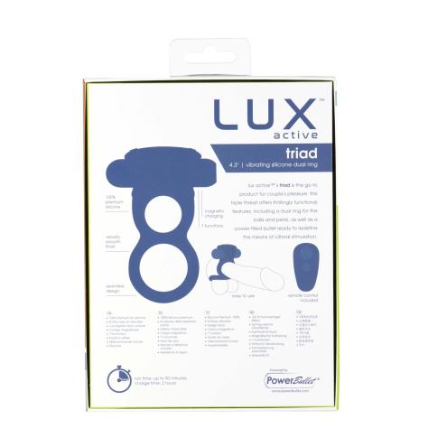 Подвійне ерекційне кільце Lux Active – Triad – Vibrating Dual Cock Ring