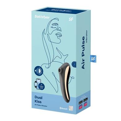 Вакуумный стимулятор с вибрацией Satisfyer Dual Kiss Black