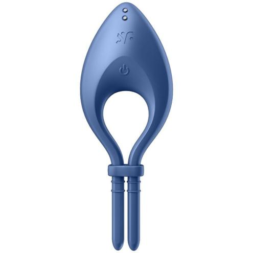 Эрекционное смарт виброкольцо с регулировкой размера Satisfyer Bullseye Blue