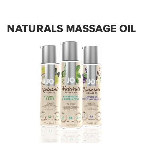 Масажна олія System JO - Naturals Massage Oil - Peppermint & Eucalyptus, 120 мл