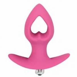 Порожня анальна пробка з вібрацією Pink Heart - 2