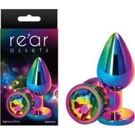 Радужная анальная пробка NS Novelties REAR ASSETS RAINBOW, M - 4