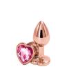 Радужная анальная пробка NS Novelties REAR ASSETS ROSE GOLD HEART PINK, M