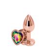 Анальная пробка NS Novelties REAR ASSETS ROSE GOLD HEART RAINBOW, M